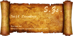 Seif Zsombor névjegykártya