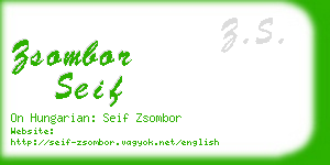 zsombor seif business card